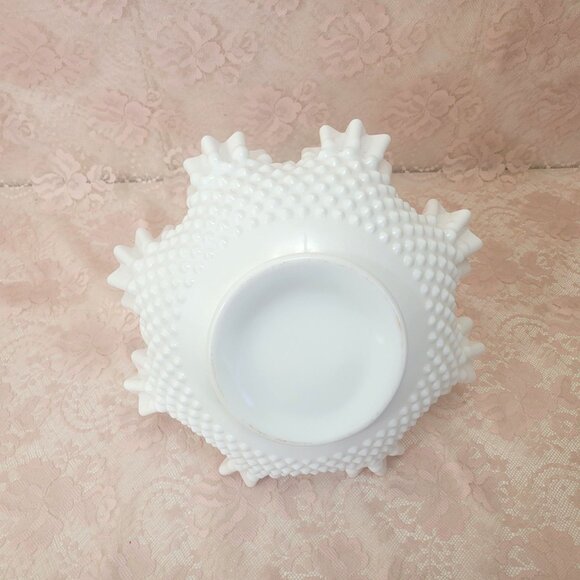 Fenton Hobnail Milk Glass Basket in Original Box with Tag - Picture 5 of 7